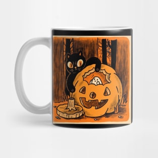 Cats ghos and pumpkins Mug